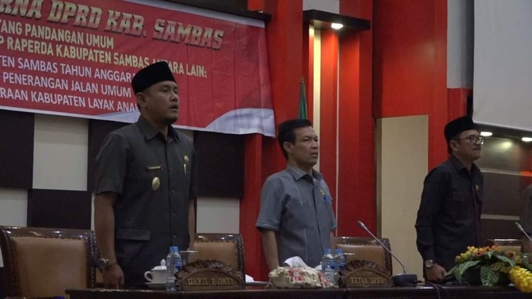 Paripurna Pandangan Umum Fraksi Terhadap 3 Raperda Kab. Sambas