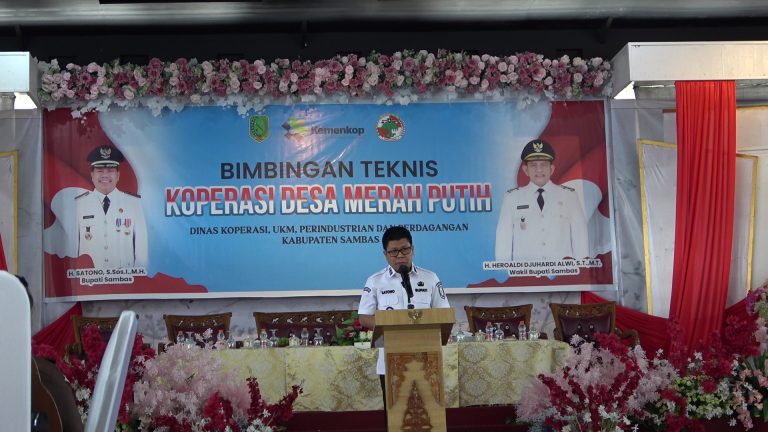 Bupati Sambas, Satono Dorong KDMP Jadi Penggerak Keadilan Ekonomi, 195 Koperasi Desa Ikuti Bimtek Penguatan Pengelolaan Koperasi