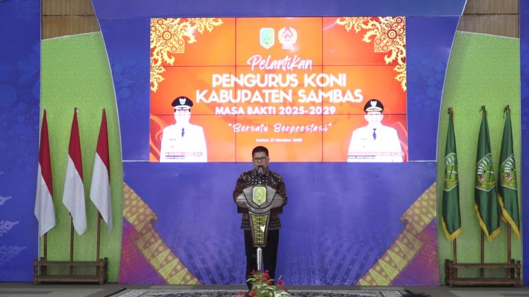 Hadiri Penlantikan Pengurus KONI Sambas, Bupati Satono : Sambas Punya Banyak Potrnsi di Bidang Olahraga