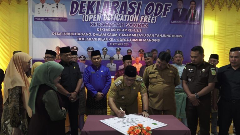 Wakil Bupati Sambas Tekankan Komitmen STBM pada Deklarasi ODF Kecamatan Sambas 