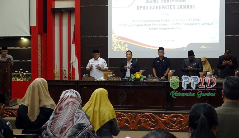 Pemkab Sambas Sambut Masukan Fraksi DPRD untuk Penyempurnaan Raperda Pertanggungjawaban APBD 2025